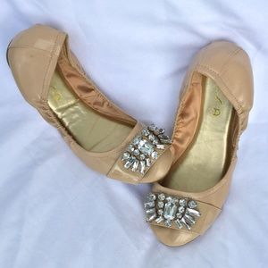 UNISA Nude Gemstone Ballet Flat